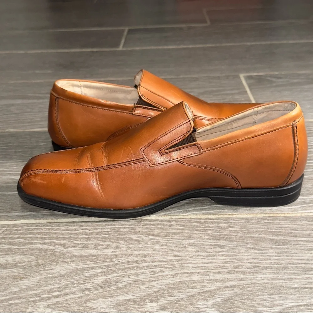 Florsheim Kids Boys Reveal Loafers Brown Leather Bike Toe Slip On Shoes Size 5M